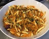 Une image de l'étape 6 de Salade de fusilis pugliesi aux carottes et olives (sauce vinaigrette aux herbes).