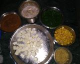 A picture of step 1 of Green Corn Paneer.