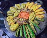 A picture of step 5 of Achari tawa vegetables.