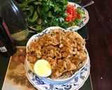 A picture of step 7 of 675. California Farm Fried Calamari Cashew Salad.