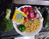 A picture of step 1 of Pasta Primavera.