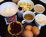 Foto del paso 2 de la receta: Keke de Avena con Manzanas, Arándanos Secos y Pecanas