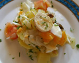 Foto del paso 1 de la receta: Ensaladilla malagueña con bacalao, naranja y huevas de merluza