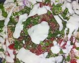 A picture of step 4 of Dahi Phulki+Papri Chana Chat 😋😋😋.