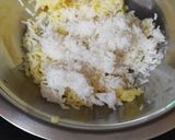 A picture of step 1 of Crispy cutlets recipe with leftover rice and bread crumbs.