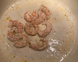 A picture of step 1 of Mediterranean shrimp pasta.