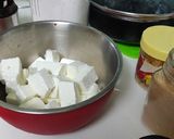 A picture of step 1 of Chilli Paneer.