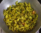 A picture of step 2 of Kantola Subji (Gujarati style).