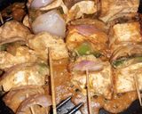 A picture of step 7 of Paneer Tikka With green dip.