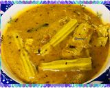 A picture of step 3 of Drumsticks besan kadi.