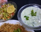 A picture of step 8 of مزیدار سپائسی بیف یخنی پلاو، رائتہ، کچومر سلاد.