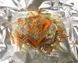 A picture of step 3 of Chicken fillet with onion and carrot (using toast oven).
