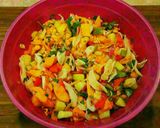 A picture of step 1 of Mike's Spicy Seafood Salad.