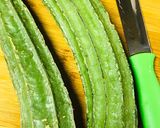 A picture of step 1 of Stir fried Ridge gourd peels.