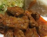 A picture of step 5 of Ugali served with cabbage and beef wet fry.