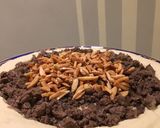 A picture of step 5 of Hummus with Ground Beef 🍄🍄.