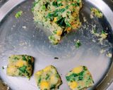 A picture of step 3 of Spinach corn fritters.