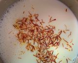 A picture of step 1 of Kesar milk.