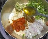 A picture of step 1 of Sattu Paratha.