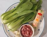 รูปขั้นตอนการทำที่ 1 ของ "ผักกวางตุ้งราดเต้าหู้หมูสับน้ำมันหอย"🥬🐷🥣