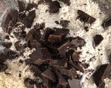 A picture of step 3 of Chunky Chocolate and hazelnut cookies - can be vegan.