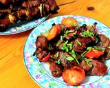 A picture of step 5 of Pork skewers marinated in pomegranate juice.