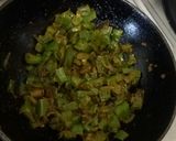 A picture of step 2 of Green chilli fry.