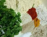 A picture of step 3 of Kothmbir vadi.