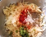 A picture of step 1 of Rajgira Potato Cheela.
