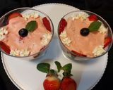 A picture of step 5 of Three layers strawberry dessert. (no gelatine).