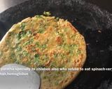 A picture of step 5 of Palak paneer paratha.
