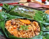 Foto langkah ke 4 dari resep Nasi Bakar Cumi Pedas.