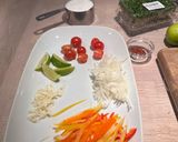 A picture of step 2 of Thai coconut curry with prawns.