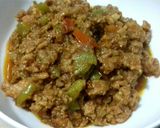 A picture of step 8 of Shimla Mirch Beef Keema.