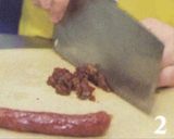 A picture of step 2 of Braised Chinese white cabbage with preserved sausages.