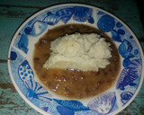 A picture of step 8 of Milky ugali with buttered beans.