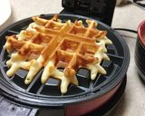 Hình bước làm 2 của món Bánh trứng sữa nướng, món ăn vặt (waffle)