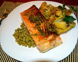 Foto del paso 6 de la receta: Salmón a la manteca negra y alcaparras con papines aplastados