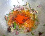 A picture of step 2 of Mutton biryani in electric rice cooker.