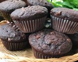 Gambar langkah 3 resipi Double Chocolate Muffin.