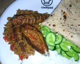 A picture of step 8 of Bitter gourd with beef mince filling (qeema bhare karely).