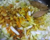 A picture of step 2 of Lau Chingri or Bottle Gourd with Shrimps.