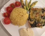 Spenótos rakott csirkemell sáfrányos rizzsel recept fázis 4 fotója