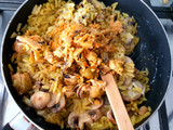 Arroz con choritos gratinados