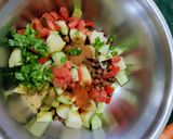 A picture of step 2 of Kala Chana masala Chaat.