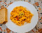 Lecsó sonkával,szalonnával,tojással 🧅🫑🍅🥓🥩🥚🍞 recept fázis 5 fotója