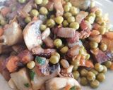 Une image de l'étape 7 de Petits pois carottes aux lardons.