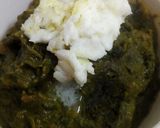A picture of step 8 of Sarso da saag and makke di roti.