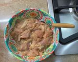A picture of step 1 of Mongolian chicken.