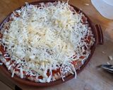 A picture of step 4 of Chicken Mince-Crust Pizza.